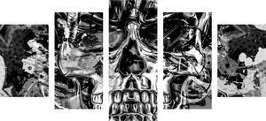 5-częściowy obraz artystyczna czaszka w czarnobiałym kolorze
