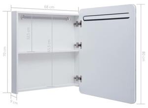 Szafka łazienkowa z lustrem i LED, 68 x 9 x 80 cm