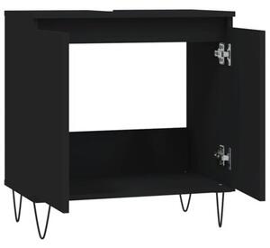 Szafka łazienkowa, czarna, 58x33x60 cm, materiał drewnopochodny
