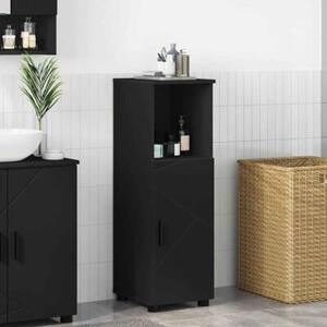 Nowoczesna szafka łazienkowa czarna z 2 drzwiami, minimalistyczny design, materiał drewnopochodny