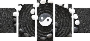 5-częściowy obraz harmonijne yin i yang