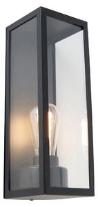 Inteligentna zewnętrzna lampa ścienna czarna ze szkłem z WiFi ST64 - Rotterdam Long