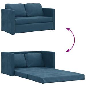 Sofa podÅogowa 2-w-1, niebieska, 122x204x55 cm, aksamit