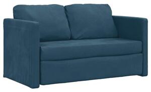 Sofa podÅogowa 2-w-1, niebieska, 122x204x55 cm, aksamit
