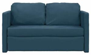 Sofa podÅogowa 2-w-1, niebieska, 122x204x55 cm, aksamit