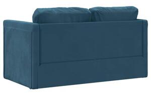 Sofa podÅogowa 2-w-1, niebieska, 122x204x55 cm, aksamit