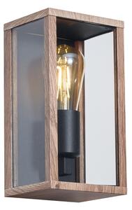 Industrialny kinkiet z nadrukiem drewna 26 cm IP44 - Charlois