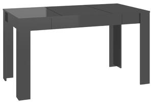 Stół jadalniany, czarny, połysk, 140x74,5x76 cm, płyta wiórowa