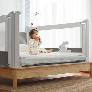 Barierka do łóżka Monkey Mum® Popular - 200 cm - jasnoszara
