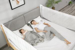 Barierka do łóżka Monkey Mum® Premium - 130 cm - jasnoszara