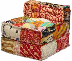 Puf moduÅowy, 3-osobowy, patchwork, tkanina