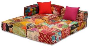 Puf moduÅowy, 3-osobowy, patchwork, tkanina