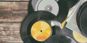 Obraz stare płyty gramofonowe