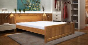Drewniane łóżko LEONI 160×200 cm dębowe PANELE loft