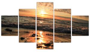 Obraz - Zachód słońca nad oceanem (125x70 cm)