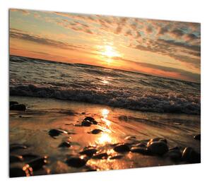 Obraz - Zachód słońca nad oceanem (70x50 cm)