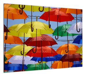 Obraz kolorowych parasoli (70x50 cm)