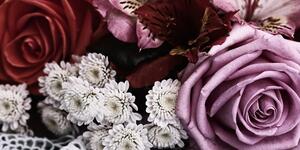Obraz bukiet róż w stylu retro