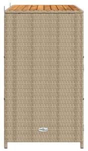 Nowoczesna szafka rattanowa z drewnianym blatem 70x50x87 cm beÅ¼owa