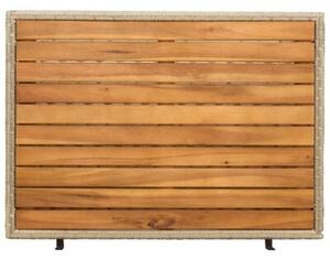 Nowoczesna szafka rattanowa z drewnianym blatem 70x50x87 cm beÅ¼owa