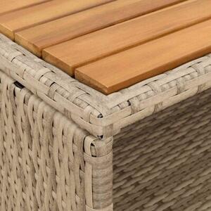 Nowoczesna szafka rattanowa z drewnianym blatem 70x50x87 cm beÅ¼owa