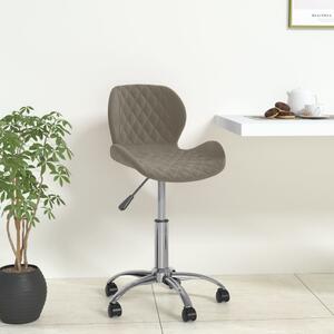 Obrotowe krzesło biurowe, jasnoszare, obite aksamitem