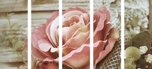 5-częściowy obraz elegancka róża vintage