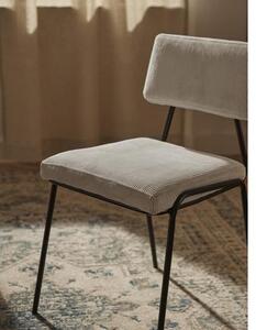 Krzesło tapicerowane ze sztruksu Mats, 2 szt