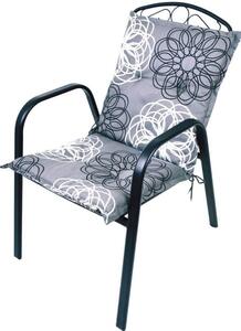 Poduszka na krzesło Naxos Niedrig, szara z wzorem