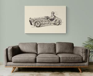Obraz auto wyścigowe w stylu retro