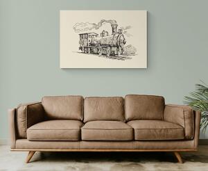Obraz pociąg w retro stylu