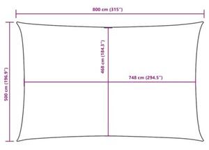 Żagiel ogrodowy, tkanina oxford, prostokątny, 5x8 m, antracyt