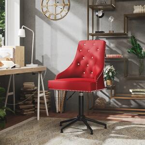 Obrotowe krzesło stołowe, winna czerwień, aksamitne