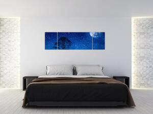 Obraz wilka wyjącego do księżyca (170x50 cm)