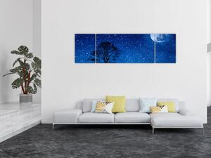 Obraz wilka wyjącego do księżyca (170x50 cm)