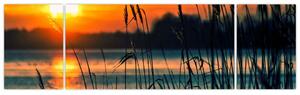 Obraz - Zachód słońca nad jeziorem (170x50 cm)