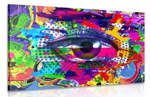 Obraz ludzkie oko w stylu pop-art