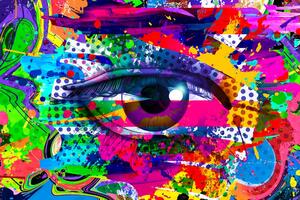 Obraz ludzkie oko w stylu pop-art
