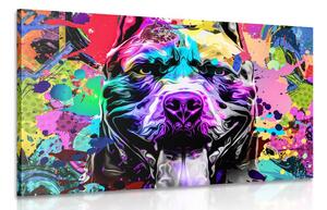 Obraz jaskrawo kolorowa ilustracja przedstawiająca psa