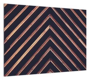 Obraz drewnianego motywu na czarnym tle (70x50 cm)