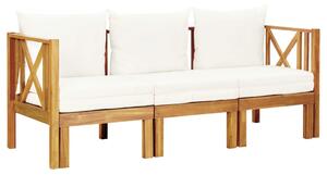 3-osobowa ławka ogrodowa z poduszkami, 179 cm, drewno akacjowe