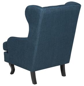 Fotel tapicerowany pikowany wysokie oparcie uszak retro design niebieski Alta Beliani