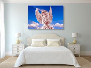 Obraz różowy opiekuńczy anioł na niebie