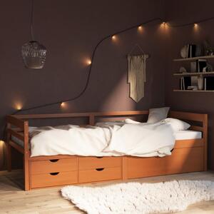 Rama łóżka z szufladami i szafką, miodowa, sosna, 90x200 cm
