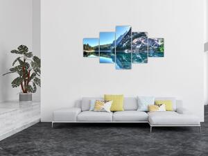Obraz wysokogórskiego jeziora (125x70 cm)