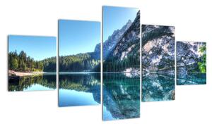 Obraz wysokogórskiego jeziora (125x70 cm)