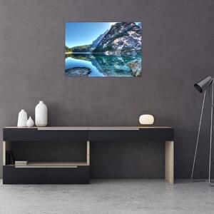 Obraz wysokogórskiego jeziora (70x50 cm)