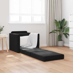 Sofa bed czarny 74 x 77 x 81 cm aksamit