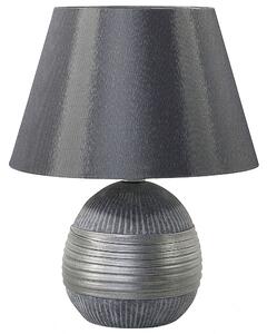 Lampa stołowa dekoracyjna lampka nocna sztuczny jedwab klosz srebrna Sado Beliani