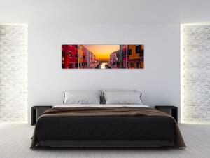 Obraz - Zachód słońca, wyspa Burano, Wenecja, Włochy (170x50 cm)
